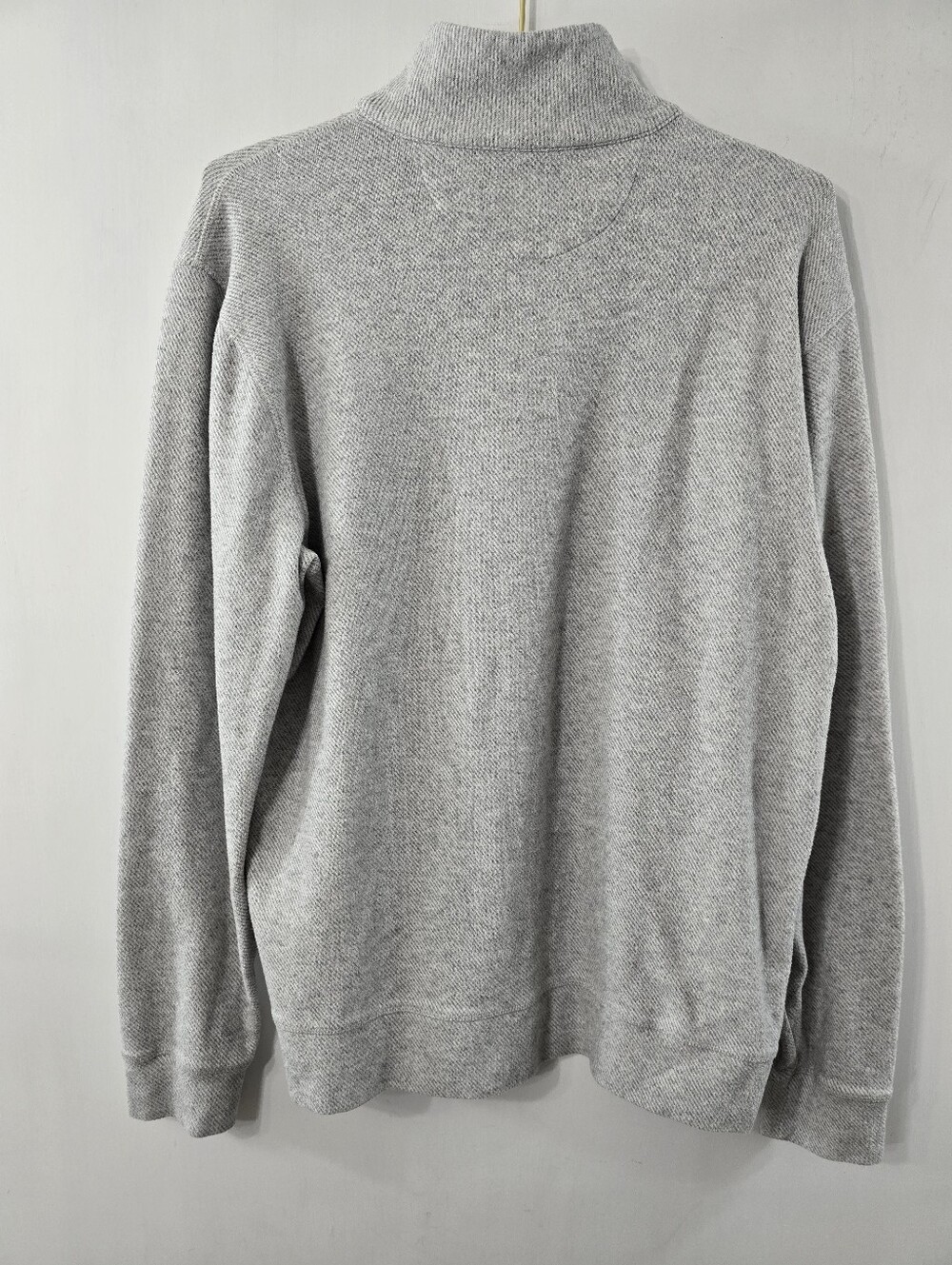Faherty Legend Sweater Sweatshirt Organic Cotton Quarter Zip Fossil Grey Twill L - Picture 9 of 12